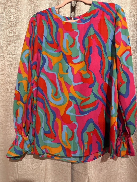 Tops - Vibrant Multicolor Abstract Print Blouse